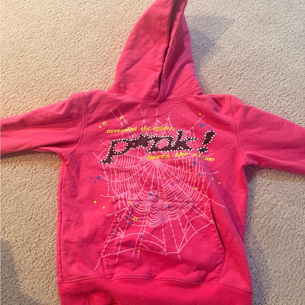 Vibrant Pink Spider Web Hoodie